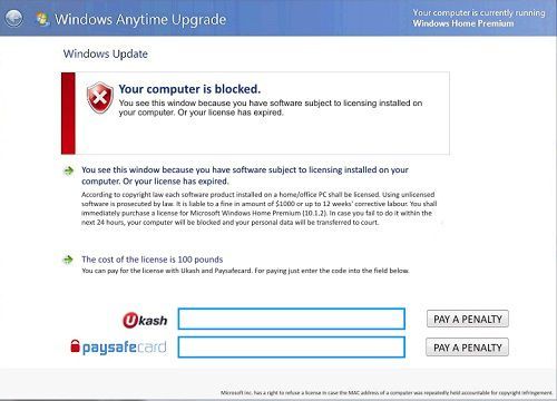 Remove Windows Anytime Upgrade â € “Your computer is blocked (Removal Guide) - How to remove Windows Anytime Upgrade â €“ Your computer is blocked